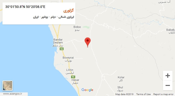 روستای گزلوری بر روی نقشه