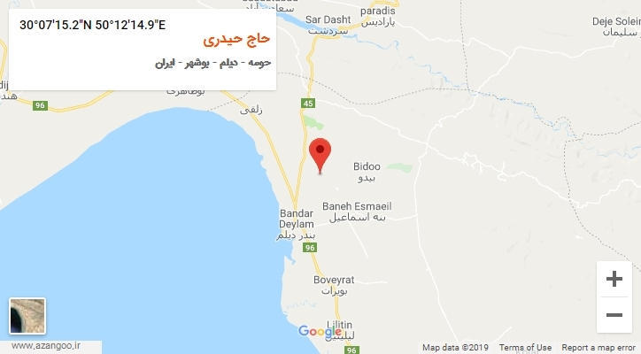 روستای حاج حیدری بر روی نقشه