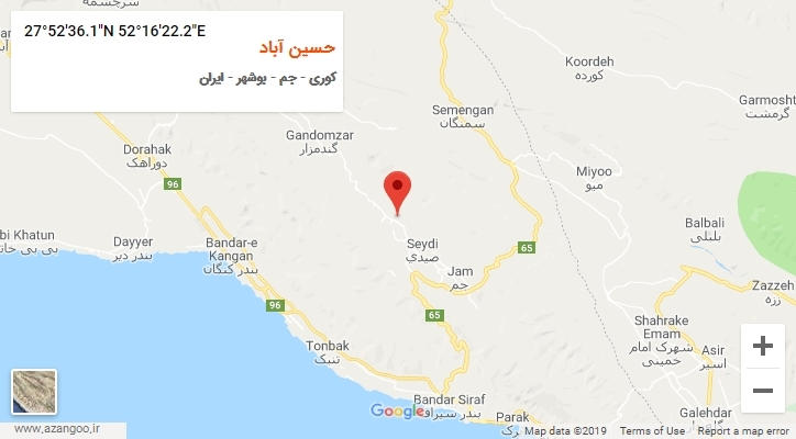 روستای حسین آباد بر روی نقشه