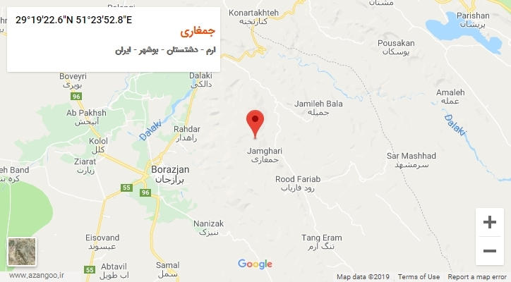 روستای جمغاری بر روی نقشه