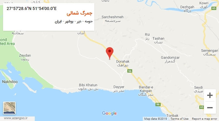 روستای جمرگ شمالی بر روی نقشه