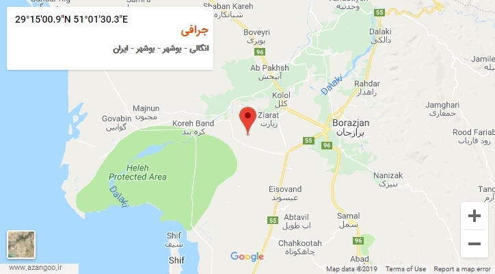 روستای جرافی بر روی نقشه