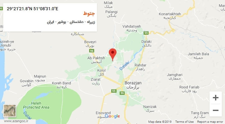 روستای جتوط بر روی نقشه