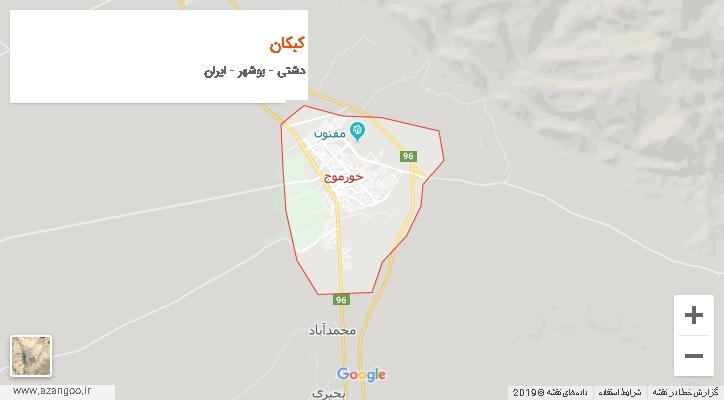 دهستان کبکان بر روی نقشه