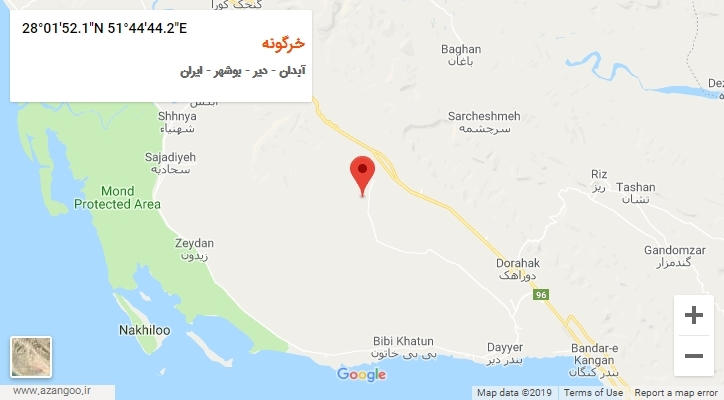 روستای خرگونه بر روی نقشه