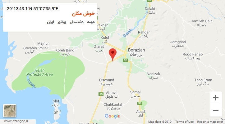 روستای خوش مکان بر روی نقشه