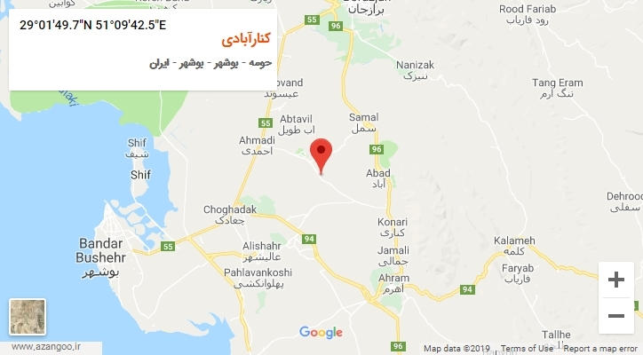 روستای کنارآبادی بر روی نقشه