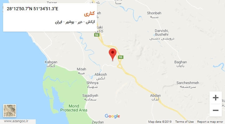 روستای کناری بر روی نقشه
