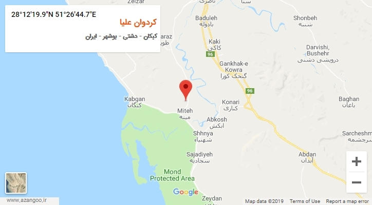 روستای کردوان علیا بر روی نقشه