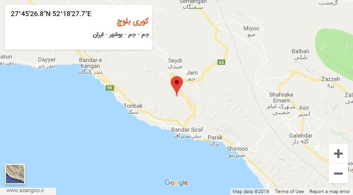 روستای کوری بلوچ بر روی نقشه