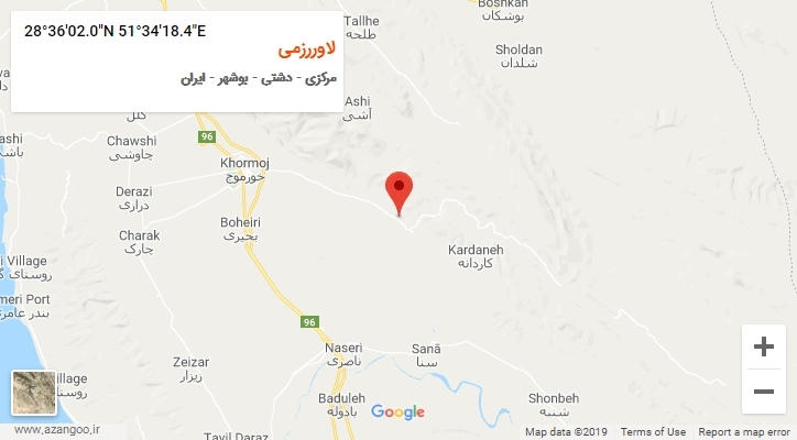 روستای لاوررزمی بر روی نقشه