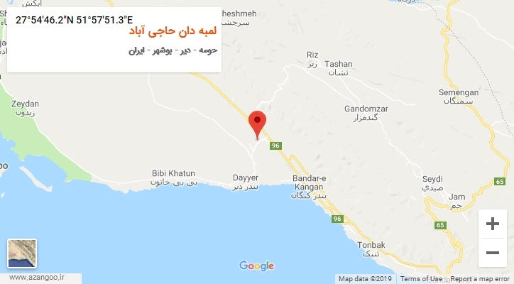 روستای لمبه دان حاجی آباد بر روی نقشه