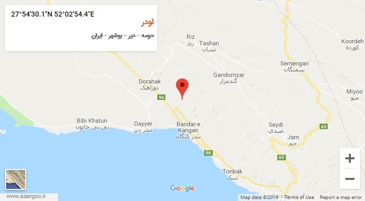 روستای لودر بر روی نقشه