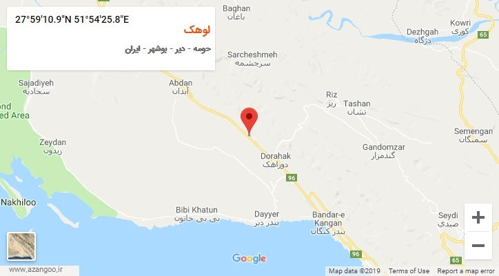 روستای لوهک بر روی نقشه