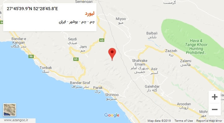روستای لیورد بر روی نقشه