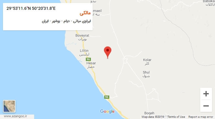 روستای مالکی بر روی نقشه