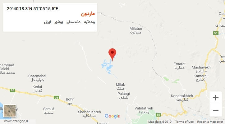 روستای ماردون بر روی نقشه