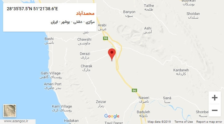 روستای محمدآباد بر روی نقشه