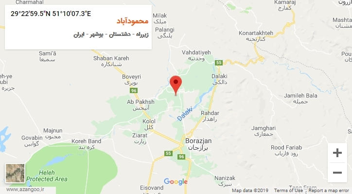 روستای محمودآباد بر روی نقشه
