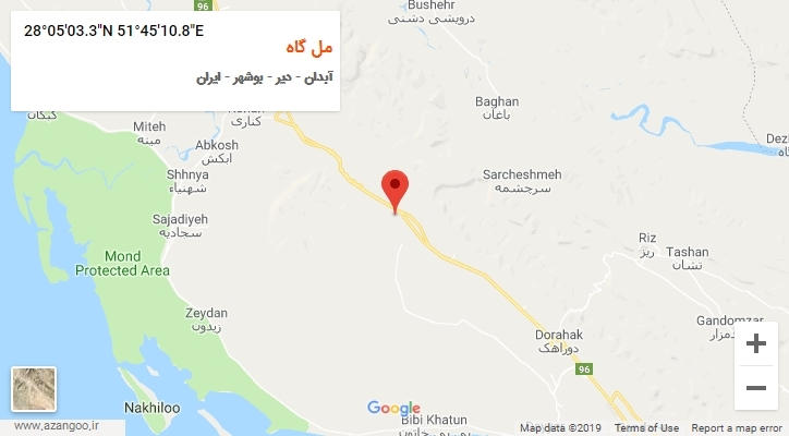 روستای مل گاه بر روی نقشه