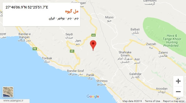روستای مل گیوه بر روی نقشه