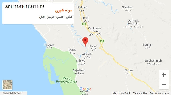 روستای مرده شوری بر روی نقشه
