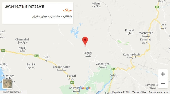 روستای میلک بر روی نقشه