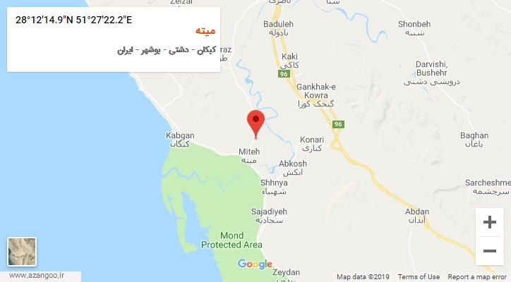 روستای میته بر روی نقشه