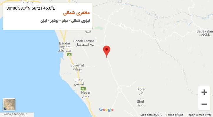 روستای مظفری شمالی بر روی نقشه