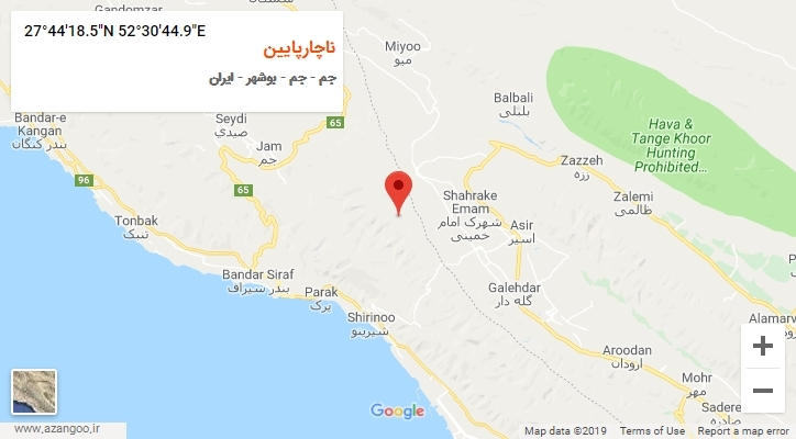 روستای ناچارپایین بر روی نقشه