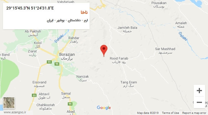 روستای ناخا بر روی نقشه