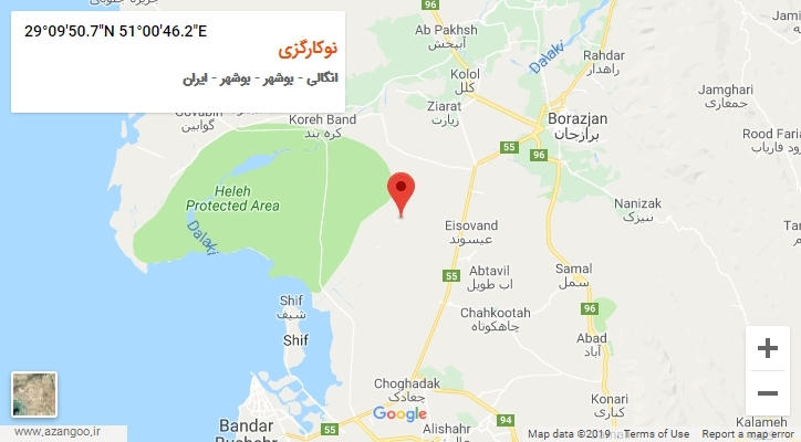 روستای نوکارگزی بر روی نقشه