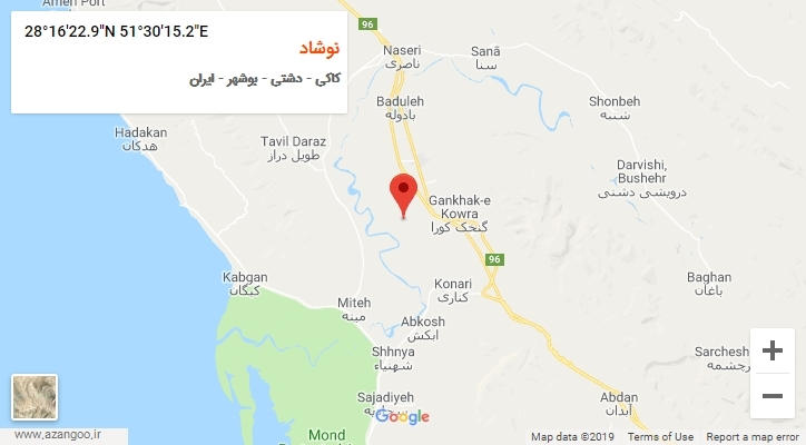 روستای نوشاد بر روی نقشه