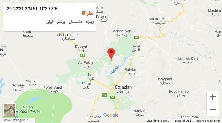 روستای نظرآقا بر روی نقشه