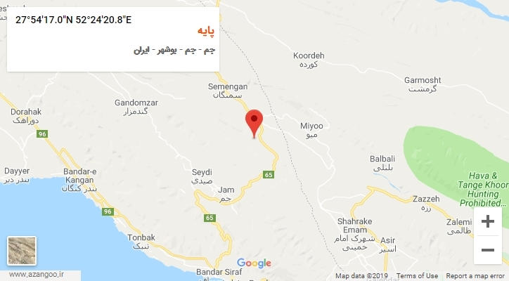 روستای پایه بر روی نقشه