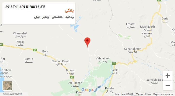 روستای پلنگی بر روی نقشه