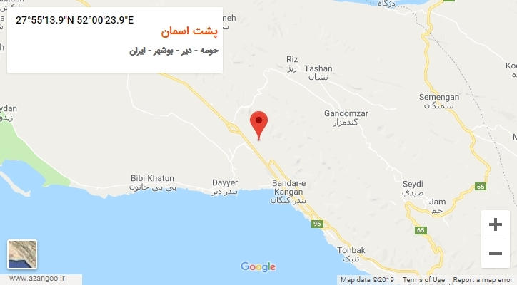 روستای پشت اسمان بر روی نقشه