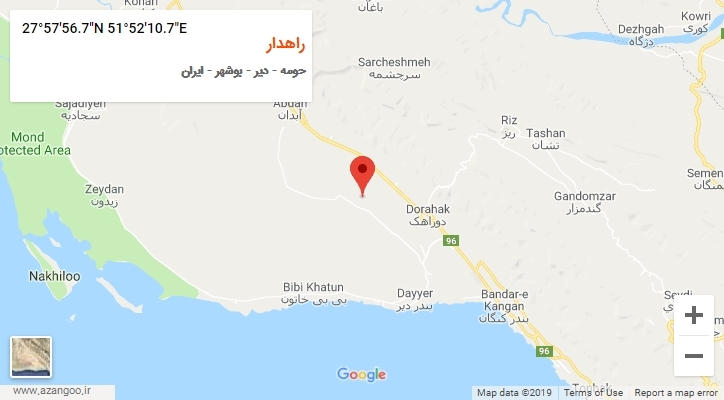 روستای راهدار بر روی نقشه