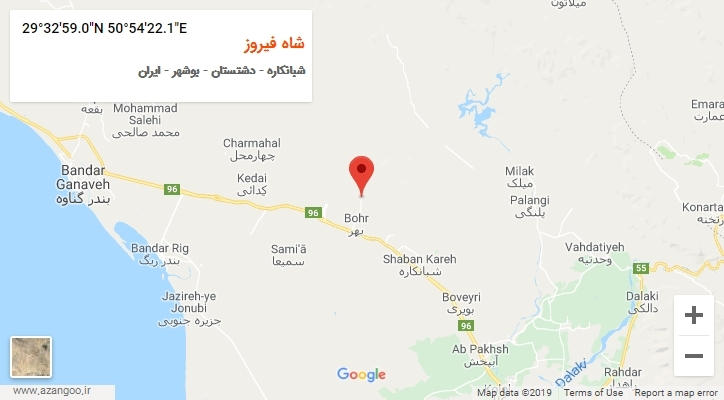روستای شاه فیروز بر روی نقشه