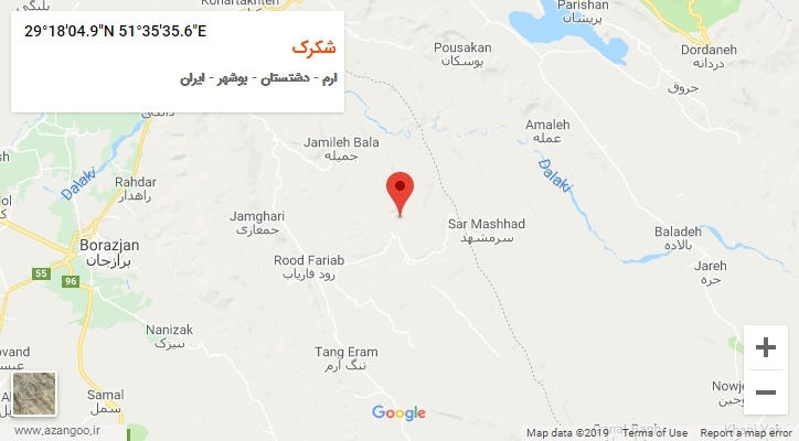 روستای شکرک بر روی نقشه
