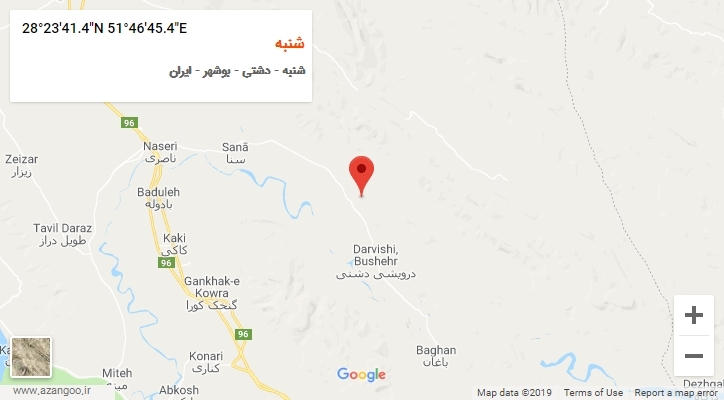 روستای شنبه بر روی نقشه