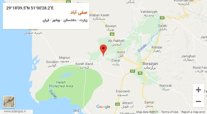 روستای صفی آباد بر روی نقشه