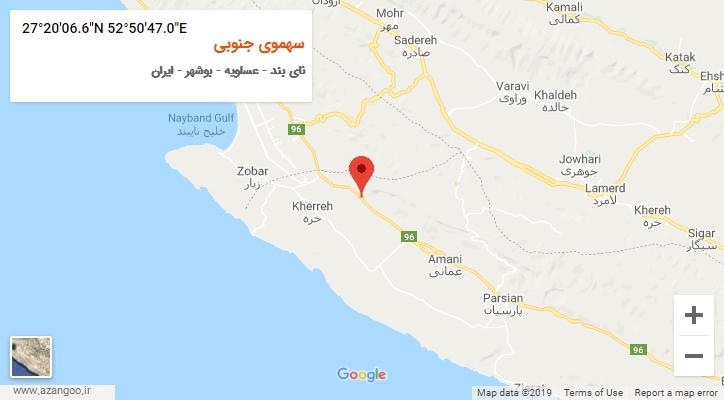 روستای سهموی جنوبی بر روی نقشه