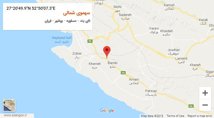 روستای سهموی شمالی بر روی نقشه