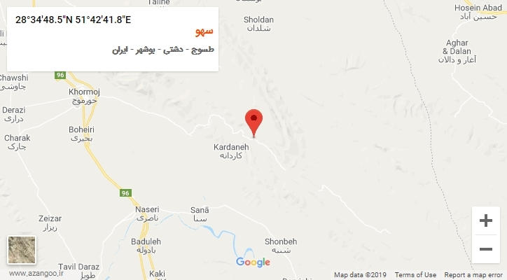 روستای سهو بر روی نقشه