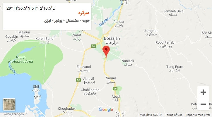 روستای سرکره بر روی نقشه