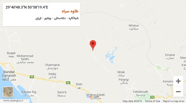 روستای طاوه سیاه بر روی نقشه