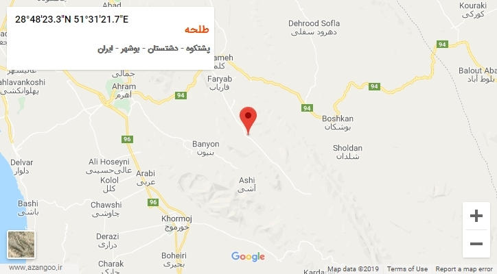 روستای طلحه بر روی نقشه