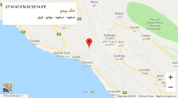 روستای تنگ بیدو بر روی نقشه