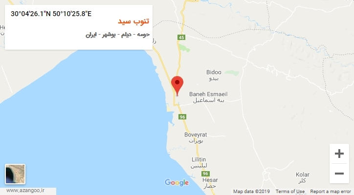 روستای تنوب سید بر روی نقشه